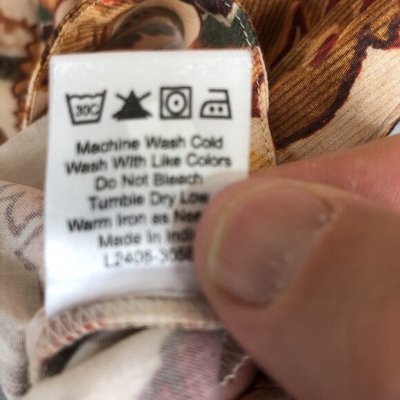 Love of the Label Anthropologie Top L  Orange Tan Fiona Floral Boho Feminine NEW - Picture 7 of 16